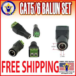 coax cat5 cat6 to camera cctv bnc video balun connector