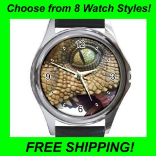 Raptor Eye / Dinosaur Design   Leather & Metal Watches  CC1858