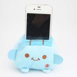 Blue Mobile Cell Phone Tofu Animal Holder Seat Stand Cartoon Japan