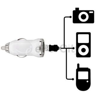 White Mini USB DC Car Charger Adapter For iPod Touch 1 2 3 4 5 Nano 2