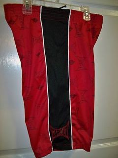 NEW W/T BOYS MMA TAPOUT ELASTIC WAIST SHORTS BLACK/RED SIZE 4