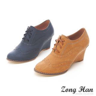Elegant Comfy Style Oxfords Stylish Lace Up Wedge Womens Shoes in