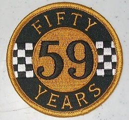 59 Club 50 year anniversary patch. 3 inch Rocker Ace Cafe Racer