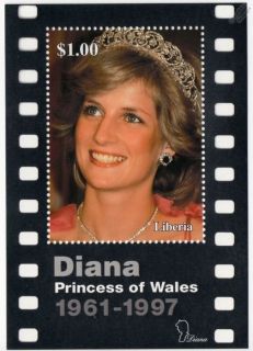 DIANA Princess of Wales Stamp Sheet / Tiara / Film Cell