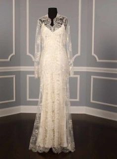 AUTHENTIC Monique Lhuillier Cheyenne Ivory Lace Couture Bridal Coat