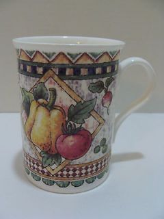 Crown Trent China Coffee Mug With Vegetables Design