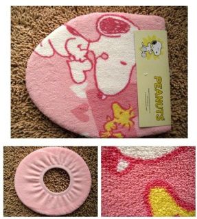 3pc Stretchy Snoopy Bathroom Shower Toilet lid Cover Mat Rug Carpet