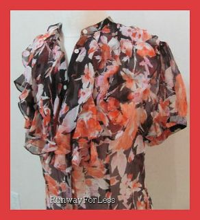 Sale Cheap New $159 LAUREN RALPH LAUREN Clothing Size 12 Ruffle Silk
