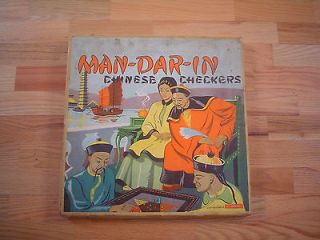 VINTAGE MANDARIN CHINESE CHECKERS BOARD GAME W SPECIAL COOLIE EDITION