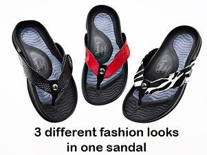 Tony Little Cheeks® Incline Bandals Sandals Flip Flops 3 straps