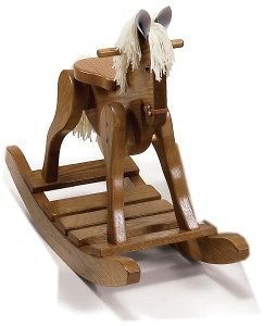 Amish Wooden Oak Rocking Horse with Childs Name NEW
