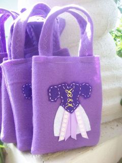 Rapunzel Dress ~ Sweet and funny~ set of 6 felt bags~ party supplies