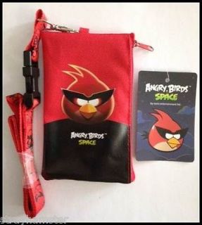 ANGRY BIRDS Lanyard Fast pass Wallet Keychain ID Holder OFFICIAL Black