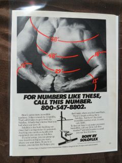 Print Ad Solo Flex Bodybuilding Machine ~ Fitness Muscles Measurements
