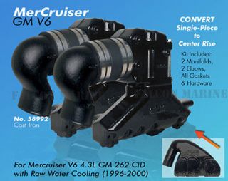 Chevy Mercruiser Marine 4.3 4.3L GLM Exhaust Manifolds 1 Piece