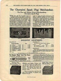 1922 AD 5 Page Champion Spark Plug Store Display Cleaner Merchandiser