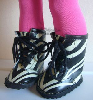 Apryl Doll Clothes fits American Girl Zebra Combat Boots! KEWL!