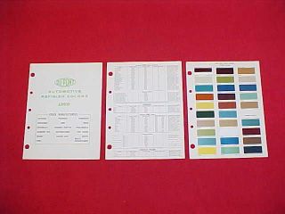 1969 CHEVROLET FORD GMC MACK DODGE I.H. TRUCK PAINT CHIPS COLOR CHART