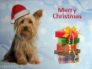 New Quality Yorkshire Terrier Dog Christmas Greeting Card
