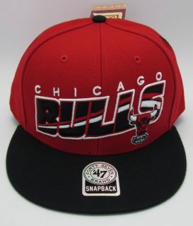 Chicago BULLS Snapback Cap Hat NBA 47Brand 2tone Black Red NWT Air