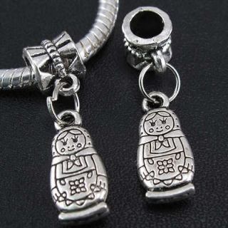 Silver child doll tumbler Charms Beads Fit European Bracelet f71
