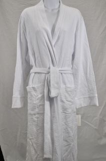 NEW Charter Club Womens Robe Waffle Kimono Sleeve Lightweight White