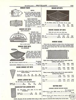ORVIS GEES MINNOW TRAP SEINES NETS 1930 CATALOG AD