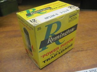 vintage empty remington power piston trap loads shot shell box
