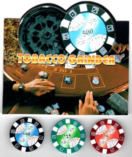 63mm 2 PART POKER CHIP HERB/WEED/GRAS S MAGNETIC GRINDER WITH A