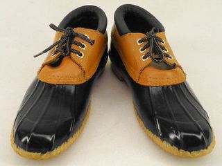 Womens shoes blue brown rubber leather Sporto 9 M winter snow galoshes