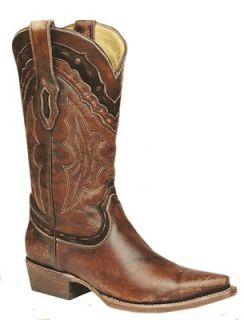 Corral Mens Western Genuine Leather Boots Cognac Mestizo C1912 All