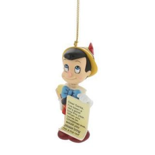 Disney Christmas Magic Grolier Tree Ornament Figurine Pinocchio Letter