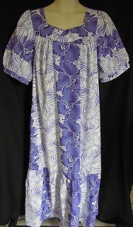 Hawaiian Dress Moo Moo Made in Hawaii XL Purple & White Costume Party