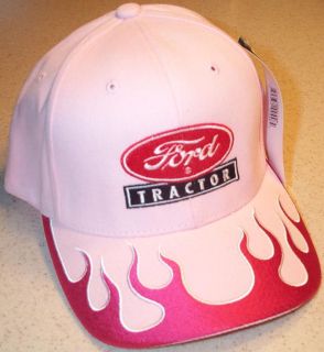 Ladies Pink Ford Tractor Logo Flaming Bill Solid Hat