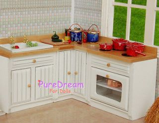 Dollhouse Miniature OAK Grand Kitchen Dining Room Stove Cabinet 3sets