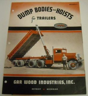 Wood 1937 Dump Bodies for Trailer Sales Brochure