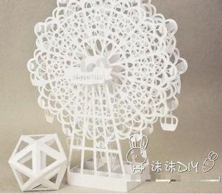 Handmade paper carving xmas gifts diy ferris wheel cabin assembly