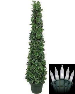 Artificial Tea Leaf Tower Topiary Christmas Tree Potted Outdoor W