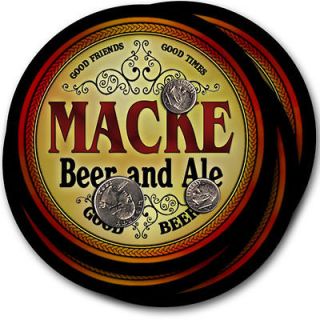 Macke s Beer & Ale Coasters   4 Pack