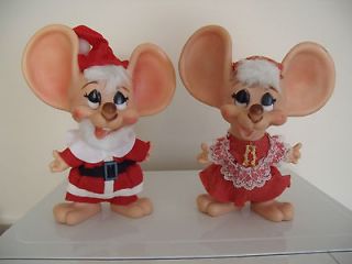 Vintage Mr. & Mrs. Claus Topo Gigio Mice Mouse banks By Huron Ed