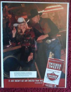 Ad Swisher Sweets Little Cigars ~ Sexy Cowboy & Cowgirl in C&W Bar