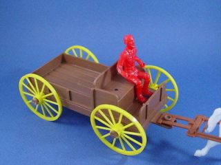 Toy Soldiers MPC Western Cowboys Playset Brown Buckboard Wagon Set