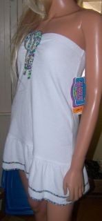 74.~ Coco Rave White Terry Beach Cover Up NEW Small S Terry Cloth