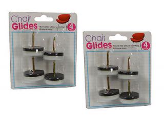 Set of 8 Nail On Furniture Chair Leg Plastic Feet Protective Glides