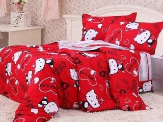 Adorable 5Pc Lucky Red Color Bedding Sets Duvet Covers Full Queen