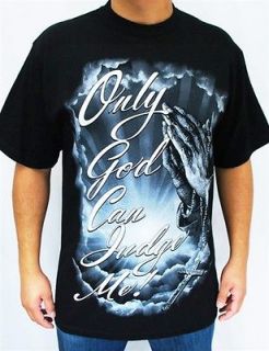 Club Urban Only God 2 T Shirt Black Hip hop mens clothing tattoo