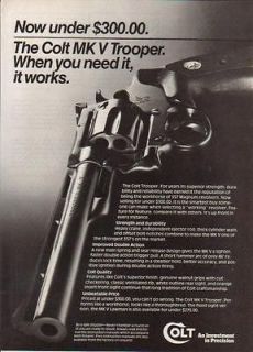 1983 Colt MK V Trooper Revolver 357 Magnum Ad