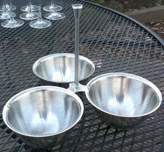 DOLPHIN 18/10 STAINLESS THREE BOWL Condiment CADDY . JAPAN
