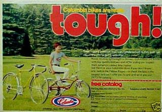 1973 Columbia Racer~Hi~Riser ~Touring Bicycles~Bike AD