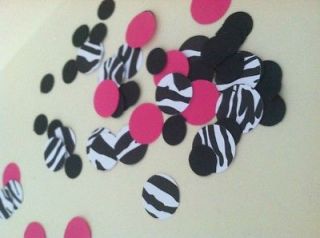 Zebra Print and Hot Pink Table Confetti 200 pieces